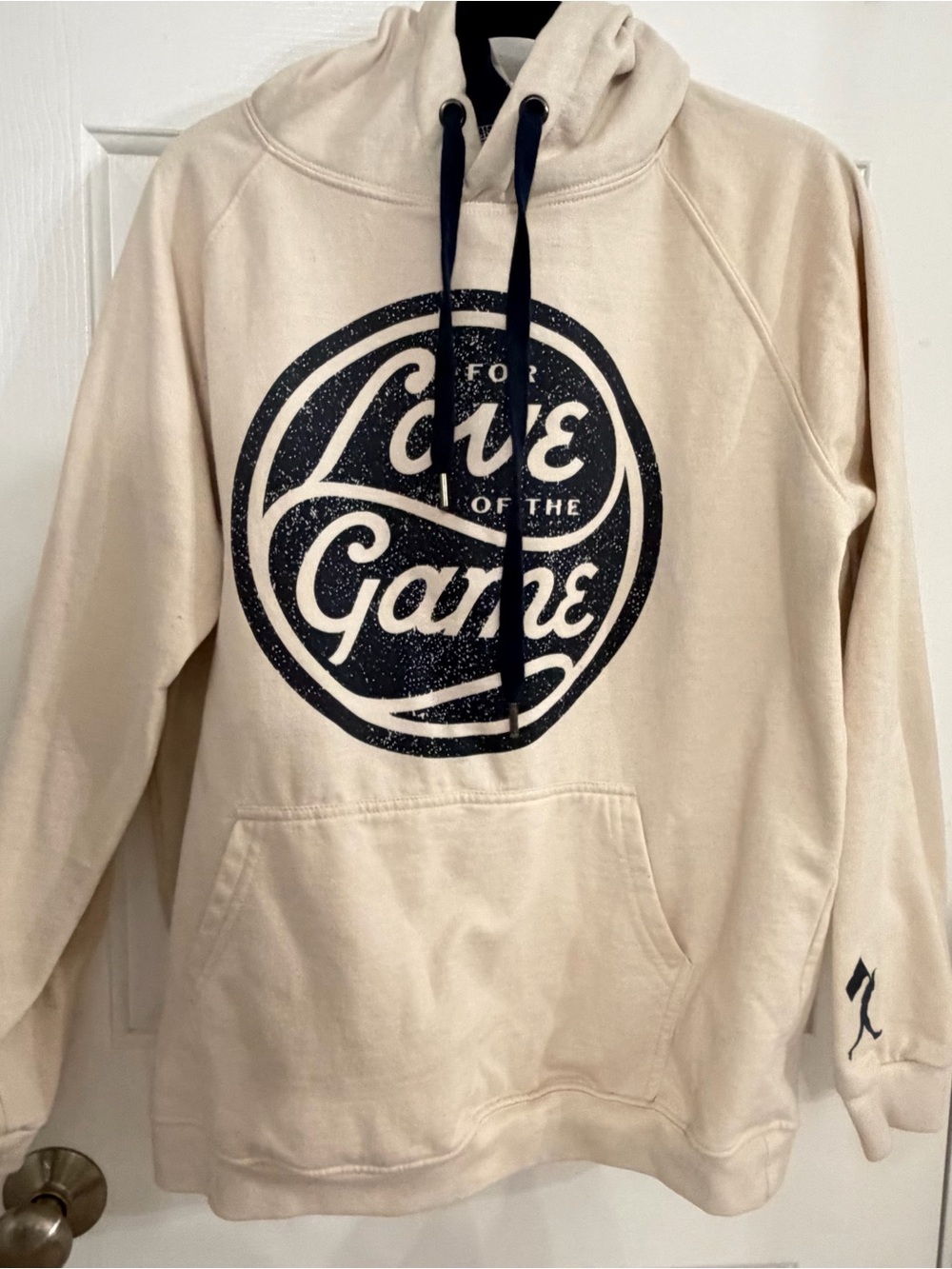 Baseballism “Love of the Game” Graphic Hoodie Cream Navy Size S